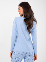 Jasnoniebieska bawełniana piżama z nadrukiem