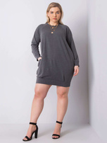 Tmavošedá melírovaná šaty plus size Ariadne.