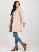 Hurtownia Beżowy klasyczny płaszcz z wiskozą OCH BELLA