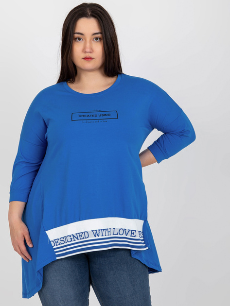 Hurt Ciemnoniebieska asymetryczna tunika plus size