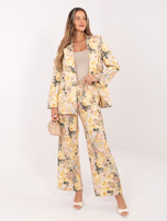 Żółta damska marynarka w kwiaty RUE PARIS 