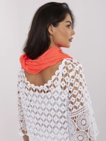 Fluo różowa damska chusta z marszczeniem