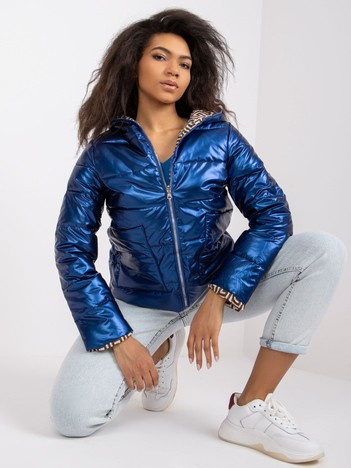 Niebieska kurtka dwustronna z kapturem Arta