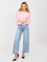 Jasnoróżowa wizytowa bluzka z gumką na dole