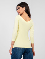Pastelowa żółta bluzka basic z bawełny RUE PARIS  