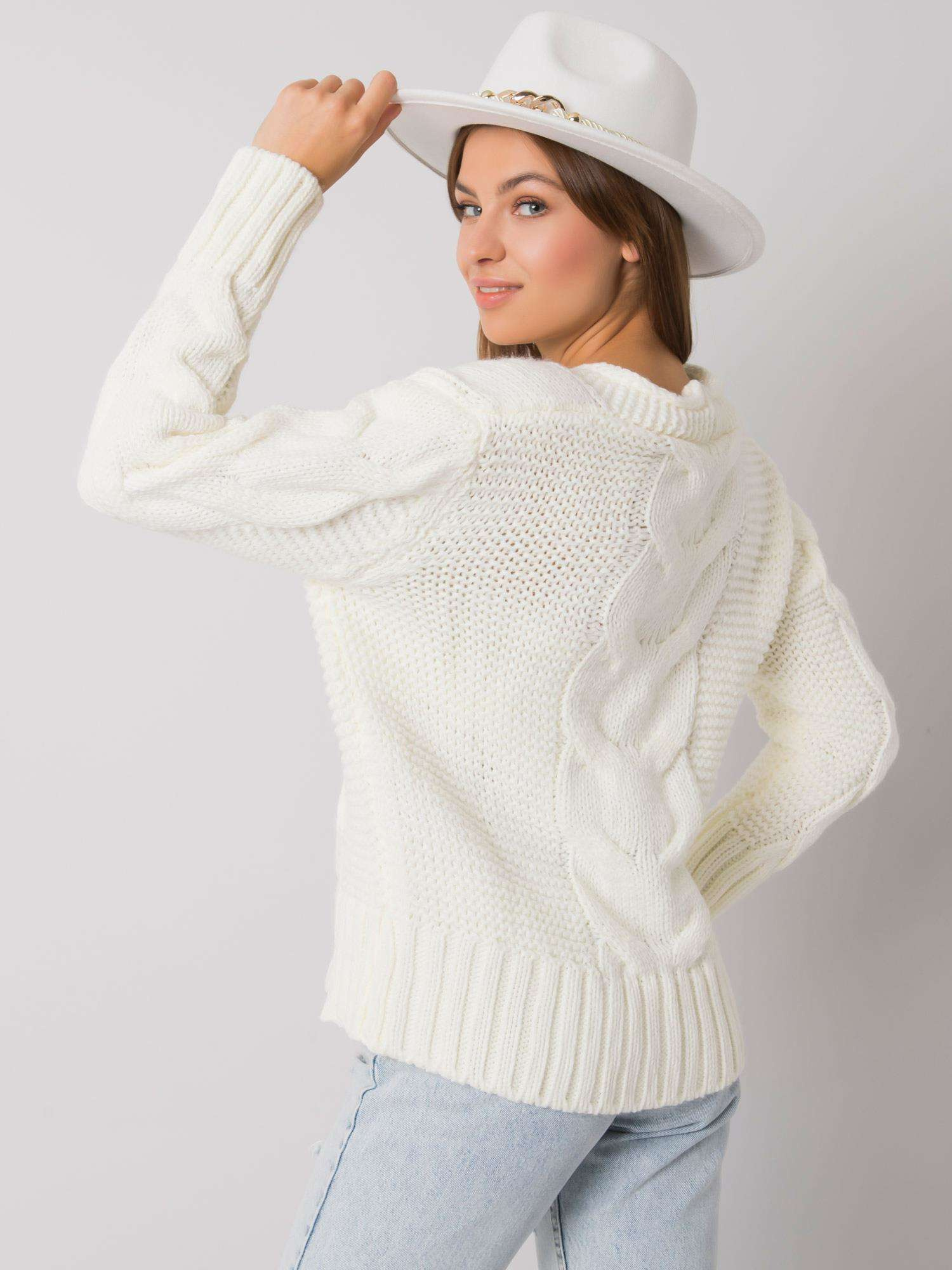 Ecru-Button-Pullover Louissine RUE PARIS.