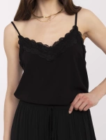 Czarny damski top z koronką FRESH MADE