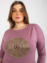 Hurtownia Brudnoróżowa bluzka plus size ze ściągaczem