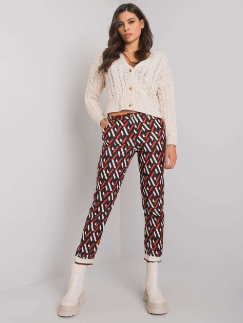 Czarno-czerwone spodnie we wzory Dorchester