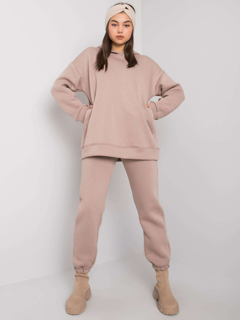 Ciemnobeżowy dwuczęściowy komplet dresowy Dillona