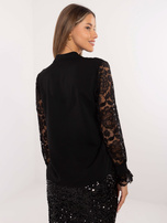 Hurt Czarna elegancka koszula damska ze stójką 