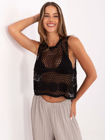 Black lace top made of cotton.