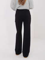 Czarne damskie spodnie z szeroką nogawką  