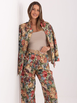 Zielona elegancka marynarka w kwiaty RUE PARIS 