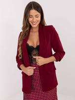 Bordowa marynarka z marszczonymi rękawami RUE PARIS