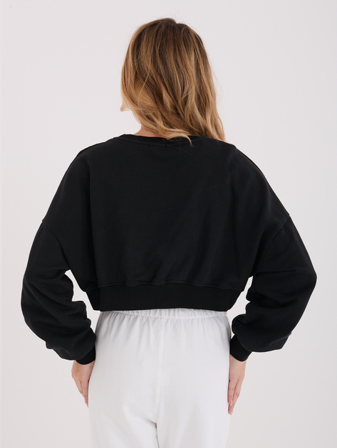 Czarna krótka bluza oversize z nadrukiem