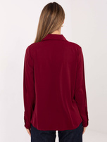 Bordowa elegancka koszula z wiązaniem