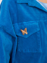 Ciemnoniebieska krótka kurtka z sztruksu RUE PARIS 