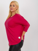 Hurt Fuksjowa bluzka plus size basic z rękawem 3/4