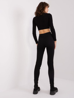 Hurt Czarne damskie legginsy basic z bawełny RUE PARIS