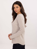 Beżowa bluzka longsleeve z naszywką na plecach