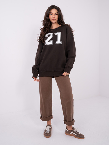 Czekoladowa damska bluza z numerem 21