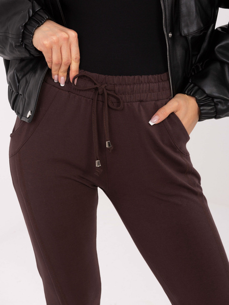 Ciemnobrązowe dresowe spodnie z wiązaniem BASIC FEEL GOOD