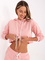 Brudnoróżowy komplet z bluzą z kapturem Emola