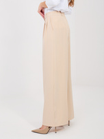 Beżowe garniturowe spodnie z wysokim stanem RUE PARIS 