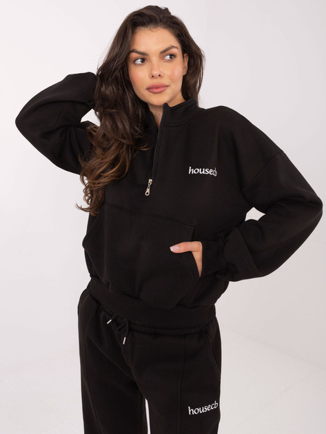 Czarny dresowy komplet z ociepleniem