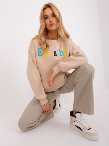 Online-Großhandel Beige Sweatshirt ohne Kapuze.