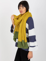 Hurt Żółto-zielony dwukolorowy szal damski z dzianiny