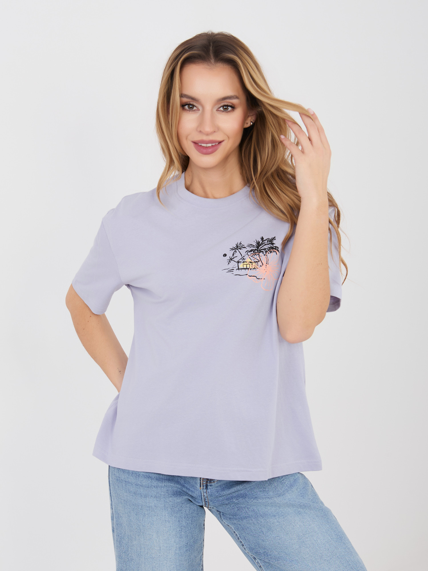 T-shirt jasny fioletowy