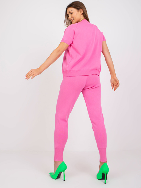 Różowy trzyczęściowy komplet casualowy z bawełny