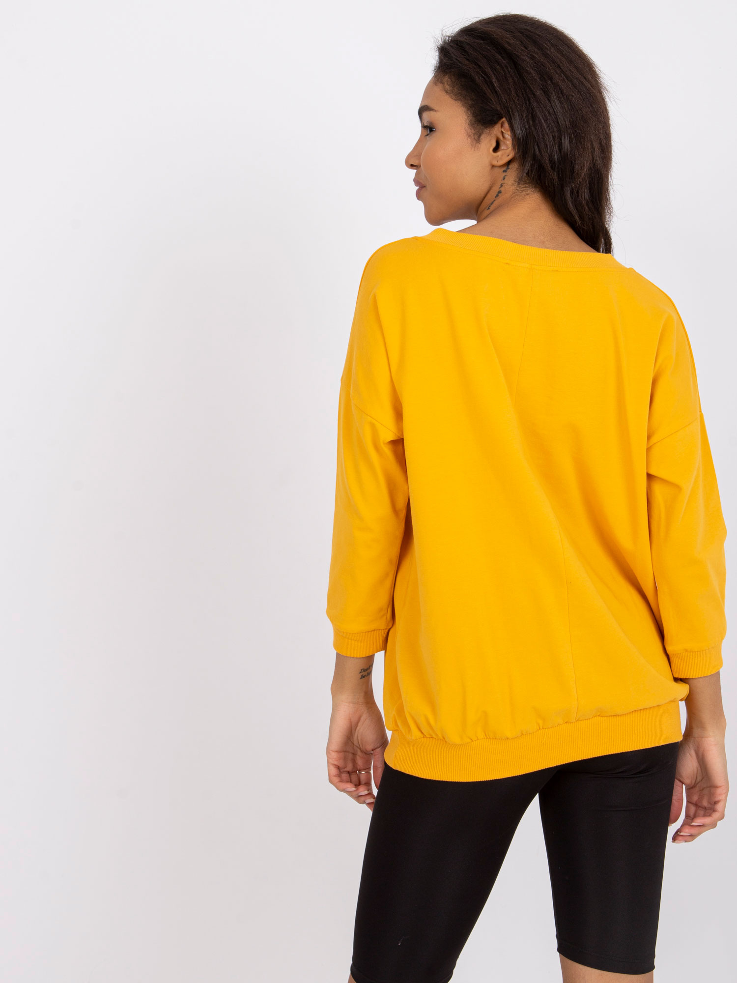 Bright orange blouse basic Oliwia