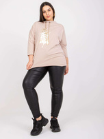 Jasnobeżowa luźna bluzka plus size Manon