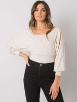 Beige Damenbluse aus Baumwolle Chavri RUE PARIS.