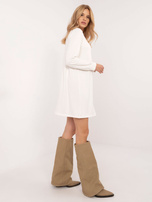 Hurt Ecru damska sukienka dresowa z naszywką 