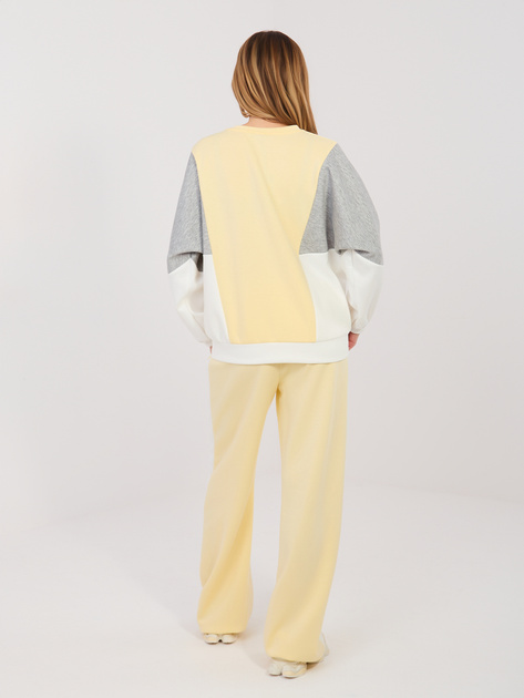 Pastelowy żółty dresowy komplet z cekinami RUE PARIS