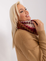 Hurt Bordowy komin z błyszczącą nicią  