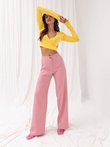 Hurt Jasnoróżowe garniturowe spodnie z kieszeniami