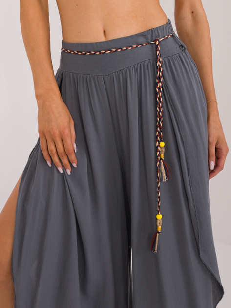 Hurt Grafitowe szerokie spodnie z materiału OCH BELLA