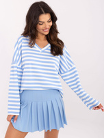 Hurtownia Niebiesko-biała bluza oversize w paski