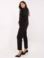 Czarny komplet z bluzą bez kaptura RUE PARIS 