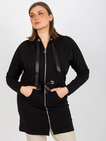 Hurt Czarna długa rozpinana bluza plus size ze ściągaczem 