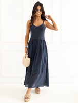 Granatowa maxi sukienka na lato 