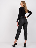 Czarne spodnie ze skóry ekologicznej Wirginia 