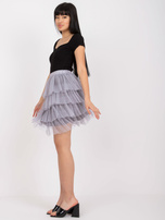 Szara tiulowa spódnica z falbanami i podszewką Suerta OCH BELLA 