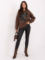 Brązowa bluza oversize z ociepleniem