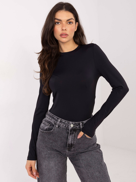 Czarna bluzka basic z długim rękawem SUBLEVEL